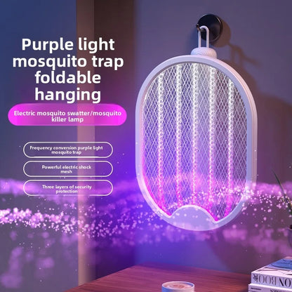 Revolutionary Foldable Electric Mosquito Swatter with UV Light - USB Rechargeable Bug Zapper for Ultimate Insect Control